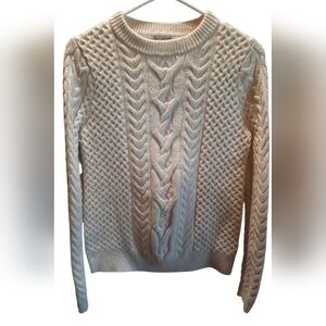 Nili Lotan Target Sweater Womans XS Cream Cable Knit Preppy Classic Casual